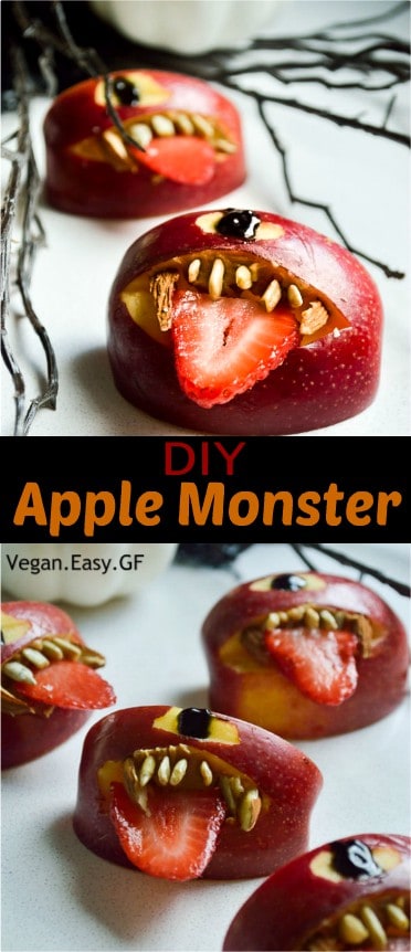 Quick Vegan Halloween Apple Monsters My Dainty Soul Curry