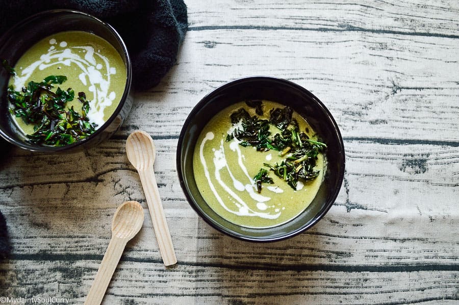 Keto Spinach Kadhi Soup Recipe - My Dainty Soul Curry