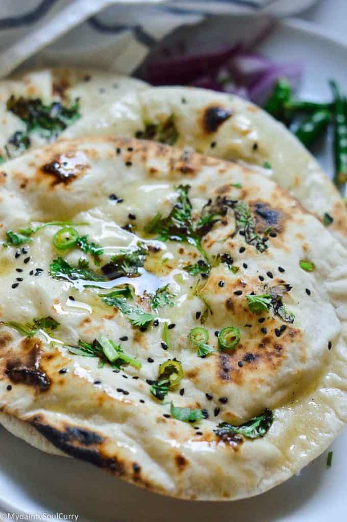 Naan slathered with butter