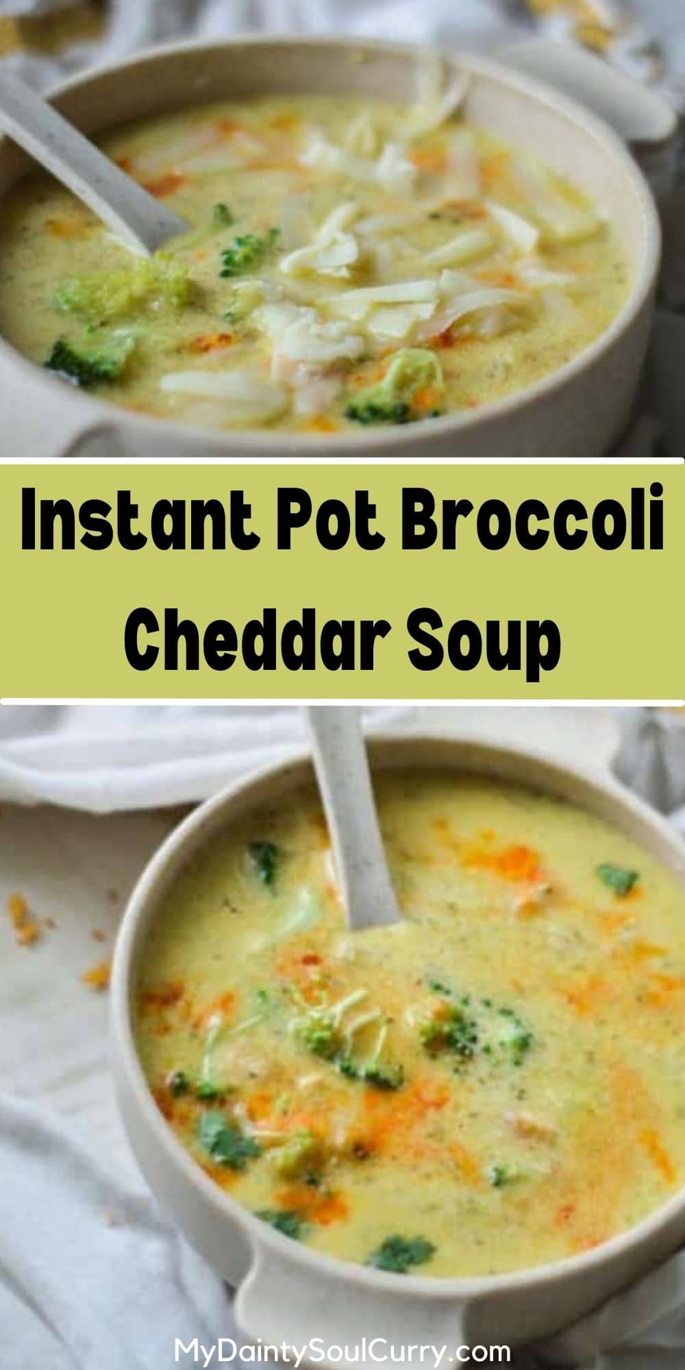 Instant Pot Broccoli Cheddar Soup - My Dainty Soul Curry