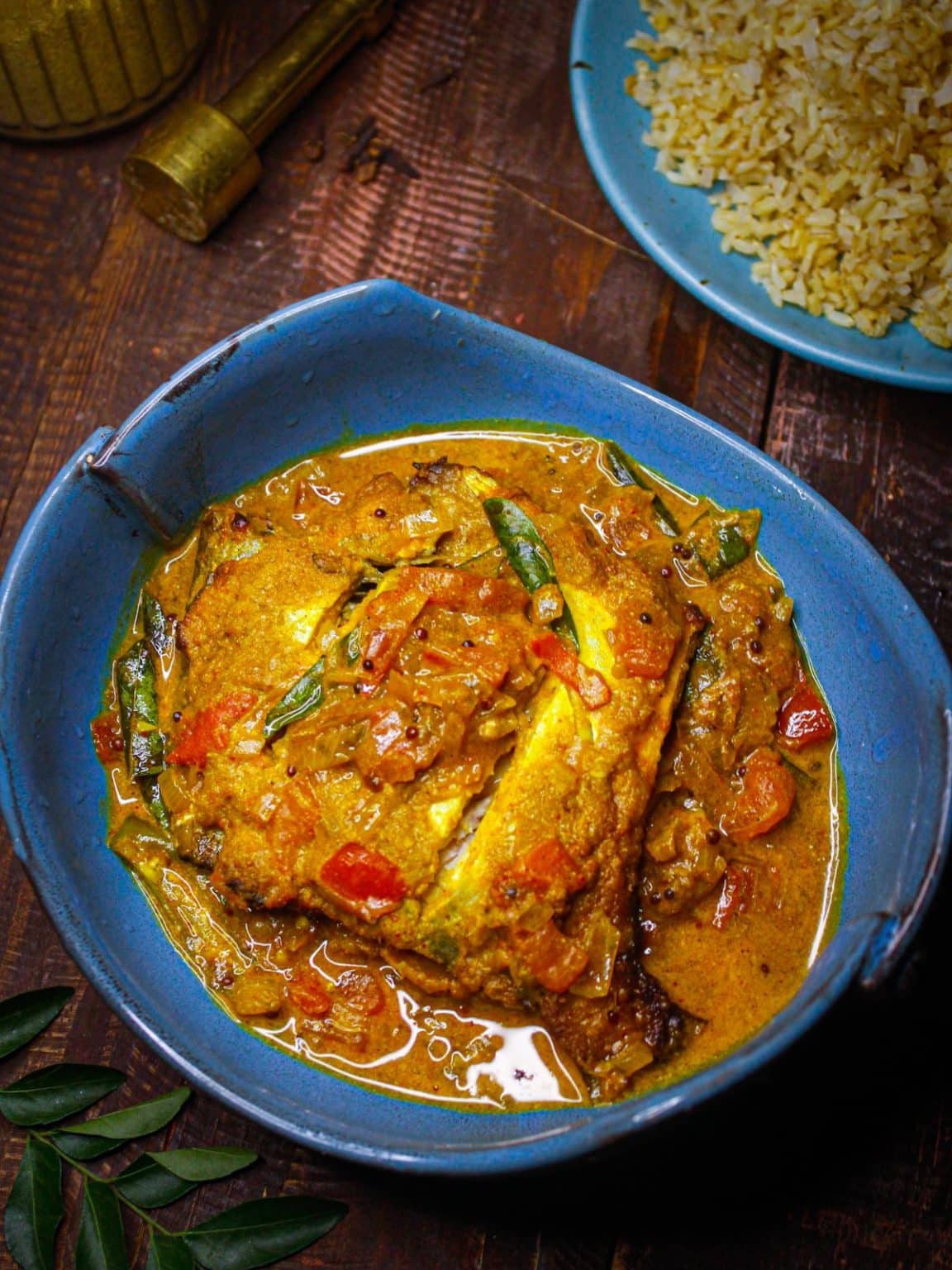 Alleppey Style Fish Curry with Brown Rice - My Dainty Soul Curry