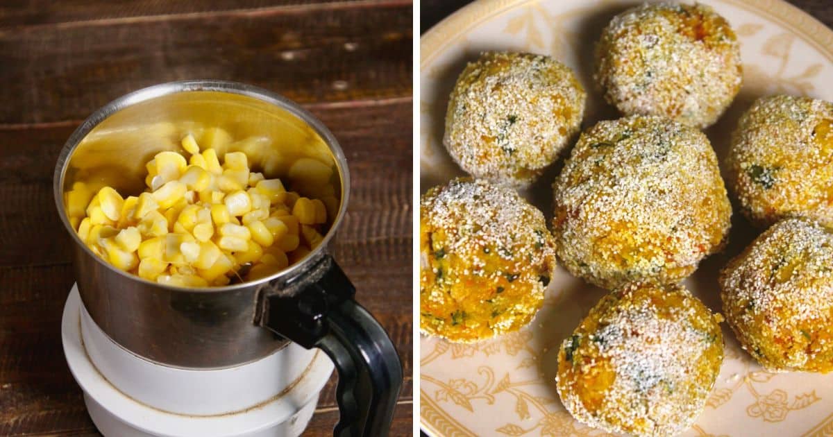 Air Fried Sweet Corn Vada - My Dainty Soul Curry